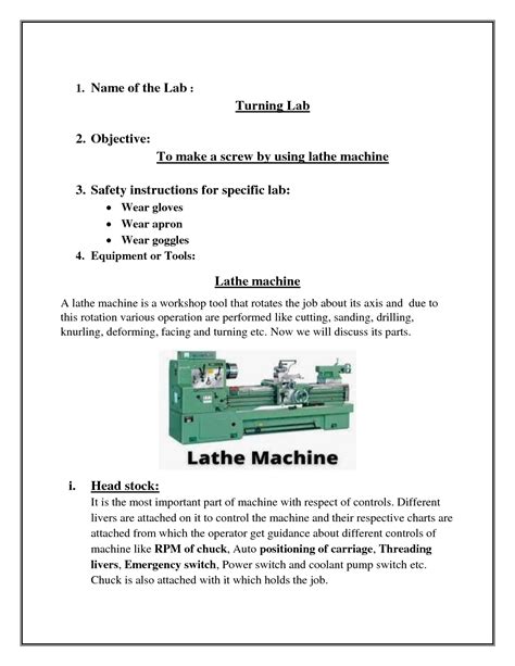 cnc lathe machine lab report pdf|cnc machine parts list PDF.